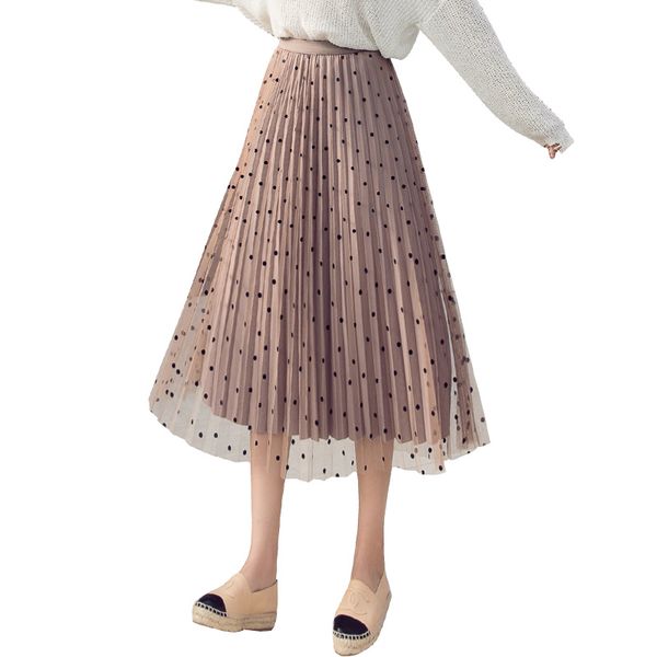 velvet lining tulle skirts women 2019 spring polka dot skirt female high waist pleated midi long skirt can wear two sides, Black;gray
velvet lining tulle skirts women 2019 spring polka dot skirt female high waist pleated midi long skirt can wear two sides, Black;gray