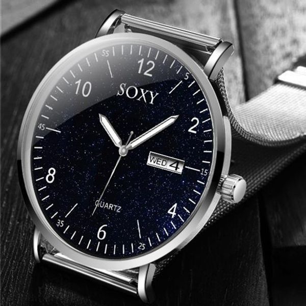 soxy men watches luminous calendar stainless steel mesh belt watch elegant bracelet wristwatch dropshipping reloj hombre saati, Slivery;brown
soxy men watches luminous calendar stainless steel mesh belt watch elegant bracelet wristwatch dropshipping reloj hombre saati, Slivery;brown