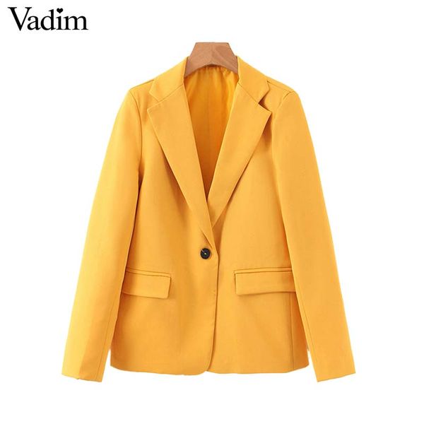 vadim women chic yellow blazer pockets single button long sleeve office wear coat solid female casual outerwear ca524, White;black
vadim women chic yellow blazer pockets single button long sleeve office wear coat solid female casual outerwear ca524, White;black