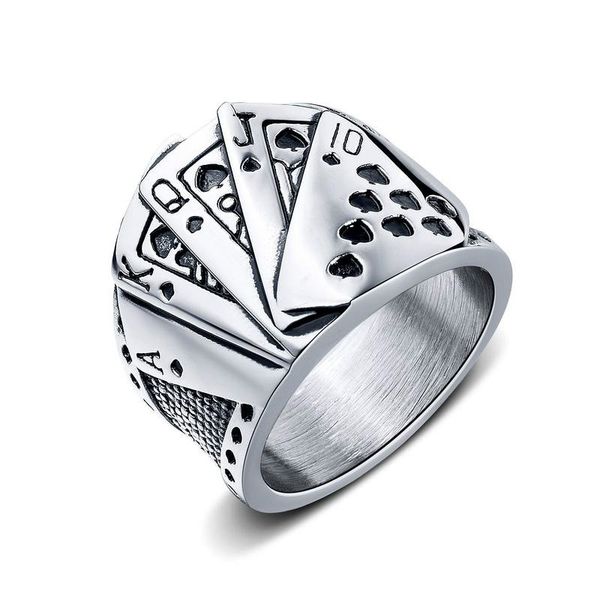 playing card ring titanium stainless steel material rings hiphop rock street culture fashion trendy man jewelry gift, Silver
playing card ring titanium stainless steel material rings hiphop rock street culture fashion trendy man jewelry gift, Silver