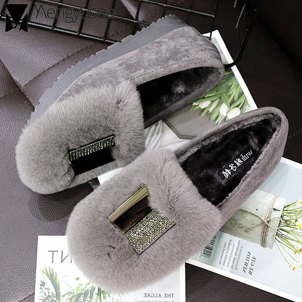 loafers crytal metal buckle fur shoes woman hair creepers oxfords plush winter cotton flats large size platform mocasines, Black
loafers crytal metal buckle fur shoes woman hair creepers oxfords plush winter cotton flats large size platform mocasines, Black