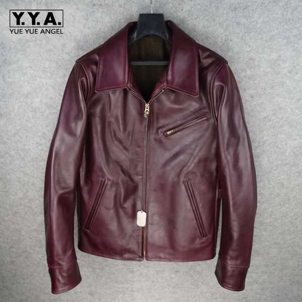 vintage genuine leather jacket men zip slim motorcycle jacket casual turn-down collar autumn warm male coat, Black
vintage genuine leather jacket men zip slim motorcycle jacket casual turn-down collar autumn warm male coat, Black