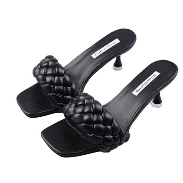 2020 new summer fashion thin and versatile female sandals, Black 
2020 new summer fashion thin and versatile female sandals, Black