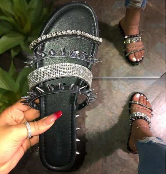 spring /summer 2020 women rivet rhinestone buckle sandals outside wild beach slippers ladies leisure home travel flip flop ms, Black
spring /summer 2020 women rivet rhinestone buckle sandals outside wild beach slippers ladies leisure home travel flip flop ms, Black