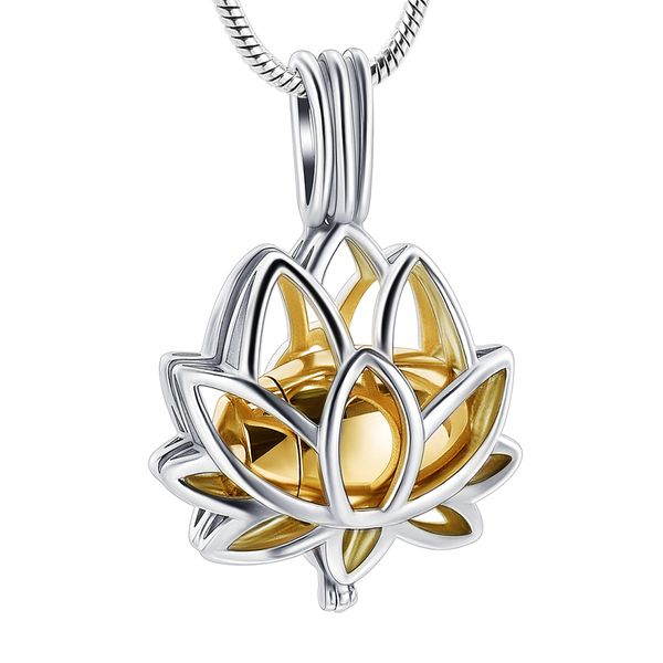 ijd20001 lotus flower design gold mini urn inlay hold more ashes funeral casket stainless steel cremation jewelry pendant, Silver
ijd20001 lotus flower design gold mini urn inlay hold more ashes funeral casket stainless steel cremation jewelry pendant, Silver