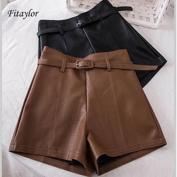 fitaylor new pu leather motorcycle shorts for women high waist sashes wide leg 2019 spring summer leather shorts waist belt, White;black
fitaylor new pu leather motorcycle shorts for women high waist sashes wide leg 2019 spring summer leather shorts waist belt, White;black