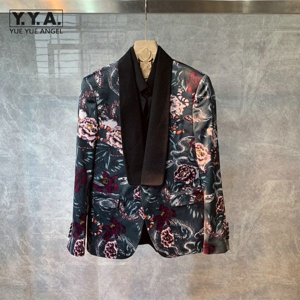 men's suits & blazers vintage floral printed banquet blazer luxury gentleman dress jacket elegant wedding groom mens formal business su, White;black
men's suits & blazers vintage floral printed banquet blazer luxury gentleman dress jacket elegant wedding groom mens formal business su, White;black