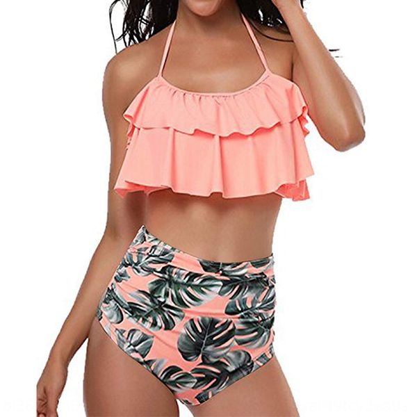 classic women's hanging neck lace-up double-layer flounces high waist swimsuit pleated belly umbrella pants split swimsuit, White;black
classic women's hanging neck lace-up double-layer flounces high waist swimsuit pleated belly umbrella pants split swimsuit, White;black