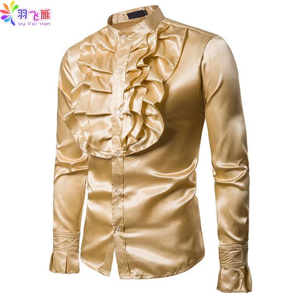 yufeiyan 2019 party long sleeves dress shirt for men gold shirts men casual show wedding social luxury mens long sleeve shirts, White;black
yufeiyan 2019 party long sleeves dress shirt for men gold shirts men casual show wedding social luxury mens long sleeve shirts, White;black