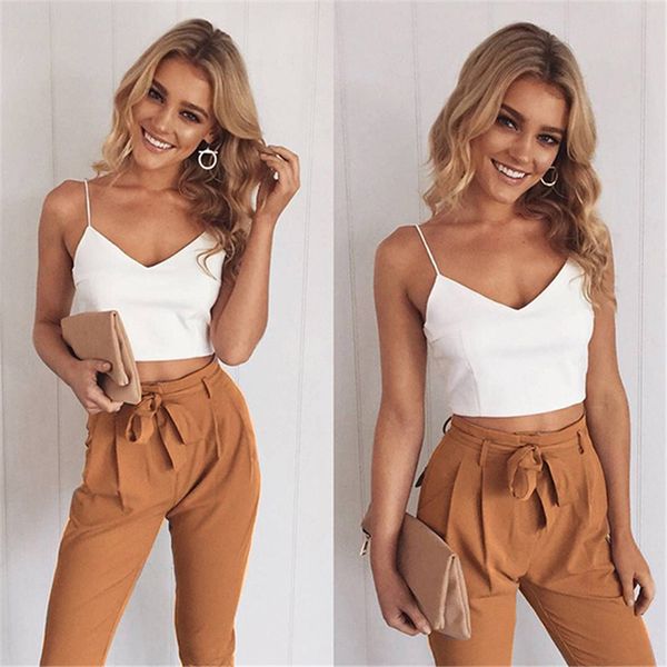 fashion tracksuit women suit chiffon camis crop & pants casual v-neck two piece outfit summer women clothing, White
fashion tracksuit women suit chiffon camis crop & pants casual v-neck two piece outfit summer women clothing, White
