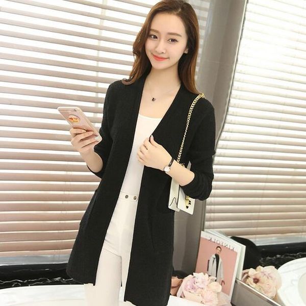 knitted cardigan women 2019 autumn winter long sleeve long cardigan female sweater women black pink gary red df903, White;black
knitted cardigan women 2019 autumn winter long sleeve long cardigan female sweater women black pink gary red df903, White;black