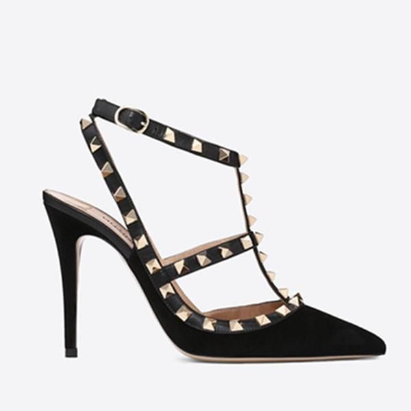 pointed toe 2-strap with studs high heels matte leather rivets sandals womens studded strappy dress shoes valentine high heel shoes, Black
pointed toe 2-strap with studs high heels matte leather rivets sandals womens studded strappy dress shoes valentine high heel shoes, Black