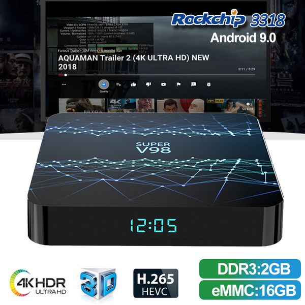 super v98 rk3318 android 9.0 smart tv box quad core 4gb 32gb bt4.0 2.4g wifi 4k set tv box 
super v98 rk3318 android 9.0 smart tv box quad core 4gb 32gb bt4.0 2.4g wifi 4k set tv box