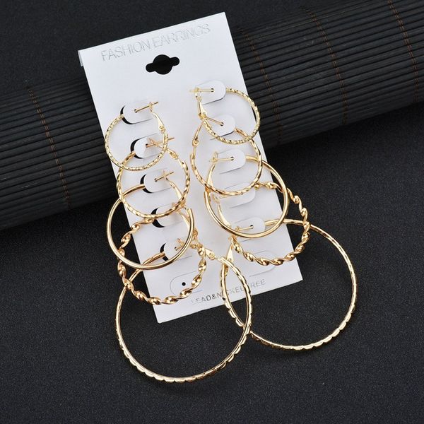 modyle 5 pairs/set big round circle hoop earrings for women geometric ear hoops earing brincos jewelry gift, Golden
modyle 5 pairs/set big round circle hoop earrings for women geometric ear hoops earing brincos jewelry gift, Golden