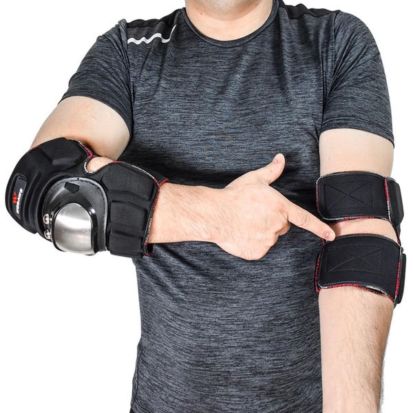 1pair elbow pads for elbow safety protection with wrist guards suitable for skating cycling rollerblading scooter, White;red
1pair elbow pads for elbow safety protection with wrist guards suitable for skating cycling rollerblading scooter, White;red
