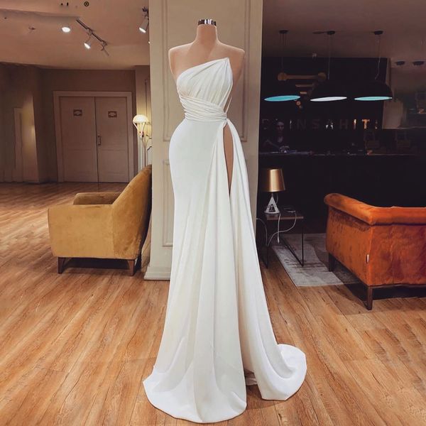 simple strapless sheath prom dresses high side split pleats cocktail party dress floor length evening gowns sleeveless, Black
simple strapless sheath prom dresses high side split pleats cocktail party dress floor length evening gowns sleeveless, Black