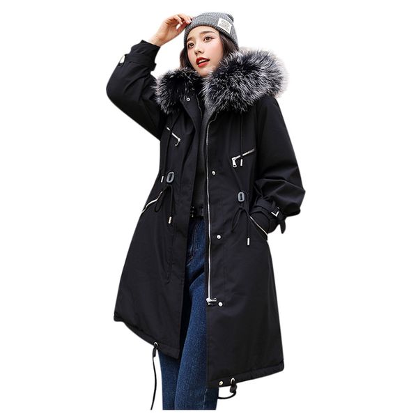 women new fashion long parkas winter padded jacket coat lady leisure style jacket pocket fur hooded warm coat chamarras de mujer, Black
women new fashion long parkas winter padded jacket coat lady leisure style jacket pocket fur hooded warm coat chamarras de mujer, Black