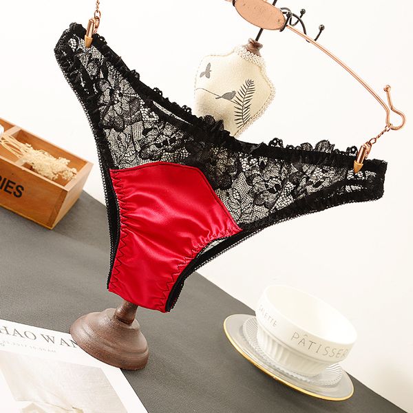 women thongs g-string panties lady's stain lace low waist t-back underwear female soft comfortable seamless lingerie, Black;pink
women thongs g-string panties lady's stain lace low waist t-back underwear female soft comfortable seamless lingerie, Black;pink