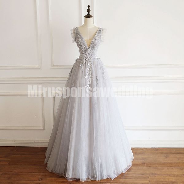 vestidos de novia deep v-neck a-line grey wedding dress lace appliques beaded destination wedding dresses with sleeves bridal gowns, White
vestidos de novia deep v-neck a-line grey wedding dress lace appliques beaded destination wedding dresses with sleeves bridal gowns, White