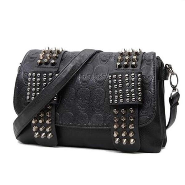 acelure fashion women black pu leather messenger bags vintage cool skull rivets ladies shoulder crossbody bags sac a main bolsa
acelure fashion women black pu leather messenger bags vintage cool skull rivets ladies shoulder crossbody bags sac a main bolsa