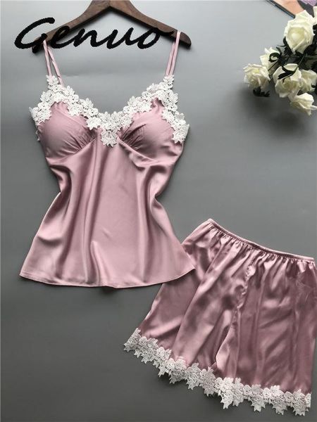 2019 summer women pajamas sets with shorts lace pijama sleeveless satin sleepwear nightwear with chest pads silk pyjama, Black;red
2019 summer women pajamas sets with shorts lace pijama sleeveless satin sleepwear nightwear with chest pads silk pyjama, Black;red