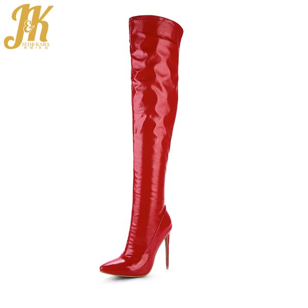 jk super high thin heel spring boots brand over the knee boots 2018 patent pu women's shoes plus size 33-48 bar shoes, Black
jk super high thin heel spring boots brand over the knee boots 2018 patent pu women's shoes plus size 33-48 bar shoes, Black