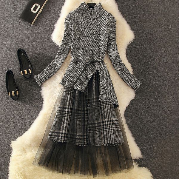 autumn winter dress set 2019 women long midi turtleneck knit sweater dress suit gray plaid slim work office dress party spring, Black;gray
autumn winter dress set 2019 women long midi turtleneck knit sweater dress suit gray plaid slim work office dress party spring, Black;gray