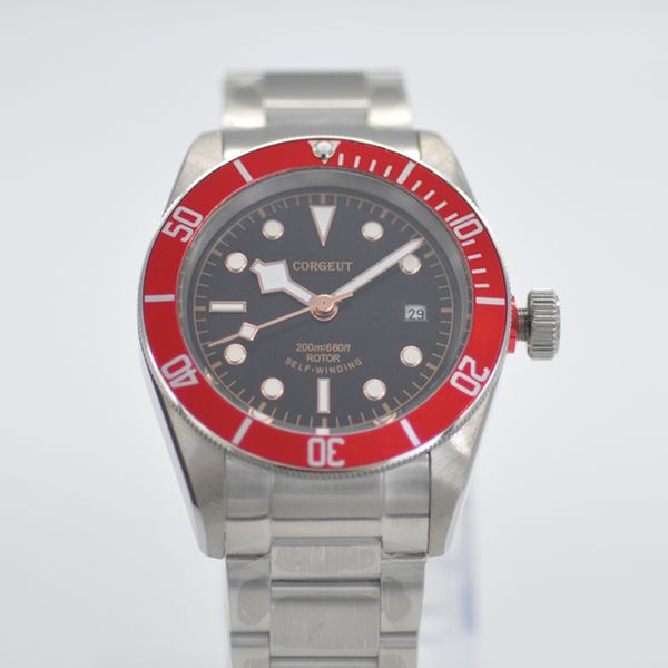 41mm corgeut luxury brand men automatic mechanical sport stainless swim clock sapphire calendar mechanical wrist watches, Slivery;brown
41mm corgeut luxury brand men automatic mechanical sport stainless swim clock sapphire calendar mechanical wrist watches, Slivery;brown