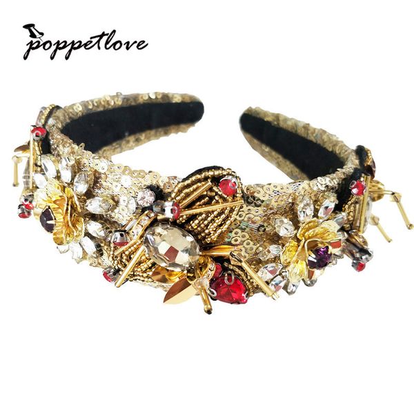 vintage baroque hand-sewn sequins tiara gold bee crown retro rhinestone hairbands bridal wedding hair accessories jewelry, Golden;white
vintage baroque hand-sewn sequins tiara gold bee crown retro rhinestone hairbands bridal wedding hair accessories jewelry, Golden;white