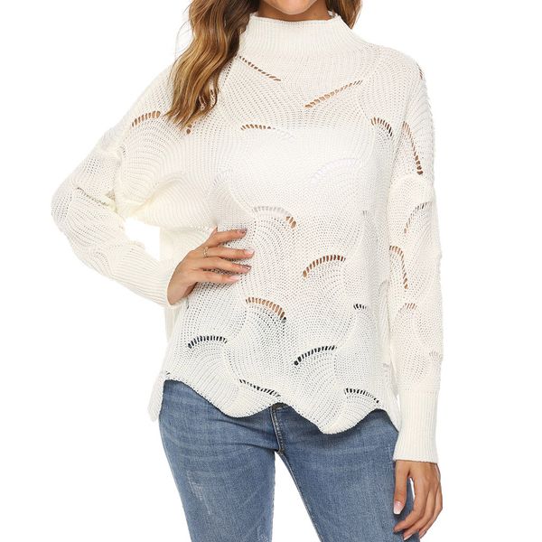 women sweater solid blouse knitting long sleeve hollow out jumper pull femme 2019 winter femme elasticity pullovers, White;black
women sweater solid blouse knitting long sleeve hollow out jumper pull femme 2019 winter femme elasticity pullovers, White;black