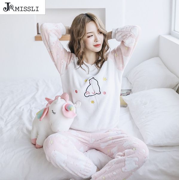 jrmissli winter casual soft women pajama sets flannel bear long sleeve cute cartoon warm winter sleepwear women pyjama, Blue;gray
jrmissli winter casual soft women pajama sets flannel bear long sleeve cute cartoon warm winter sleepwear women pyjama, Blue;gray