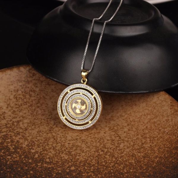 clear zircon paved lucky rotatable windmill hollow round pendant necklace gold silver color copper jewelry dropshipping
clear zircon paved lucky rotatable windmill hollow round pendant necklace gold silver color copper jewelry dropshipping