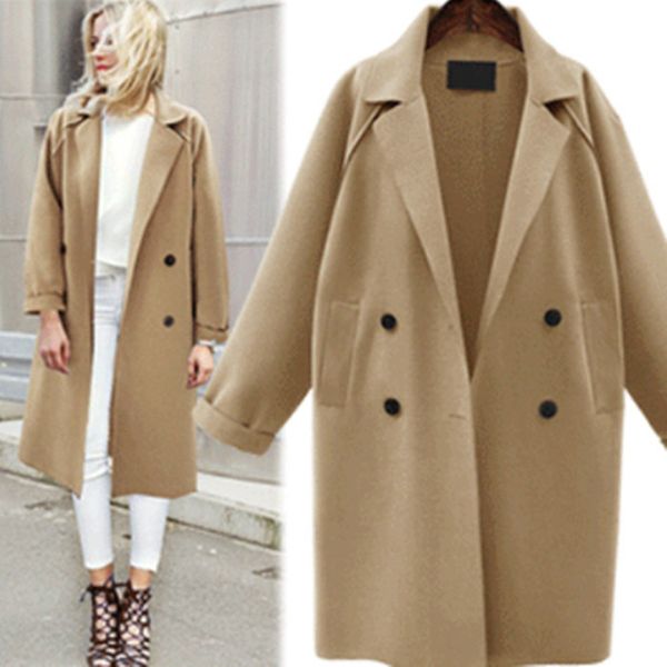 women winter 2020 coats new autumn and winter solid color fashion woolen coat long coat female, Black
women winter 2020 coats new autumn and winter solid color fashion woolen coat long coat female, Black