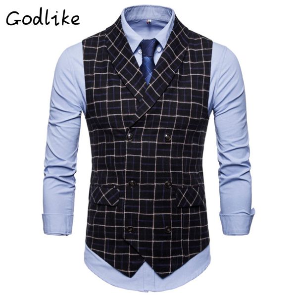 godlike fall 2019 new men's fashion business casual plaid double-breasted waistcoat/ vest men suit, Black;white
godlike fall 2019 new men's fashion business casual plaid double-breasted waistcoat/ vest men suit, Black;white