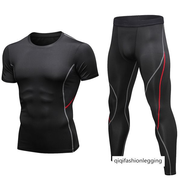 men tight fit training pro running fitness clothing sports speed dry suit short sleeve trousers sports coat, White;black
men tight fit training pro running fitness clothing sports speed dry suit short sleeve trousers sports coat, White;black
