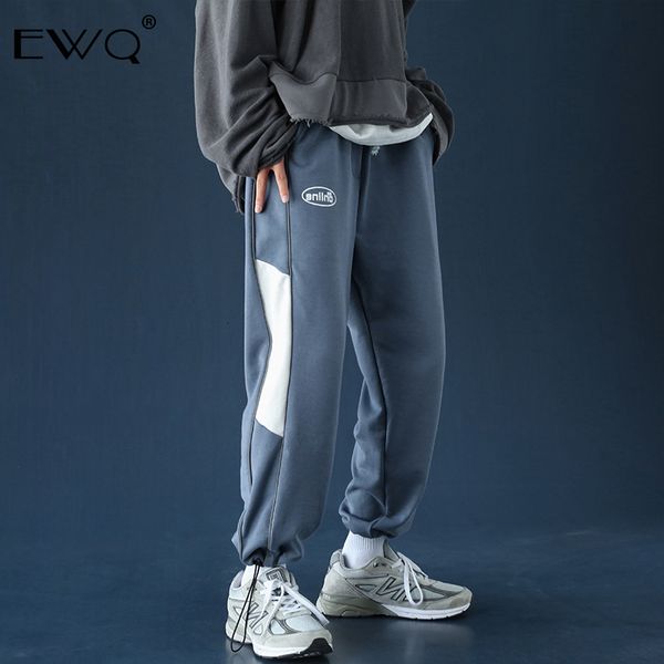 ewq / 2019 new autumn fashion stitching straight loose trousers men sports casual drawstring pants korean version tide 9a136, Black
ewq / 2019 new autumn fashion stitching straight loose trousers men sports casual drawstring pants korean version tide 9a136, Black
