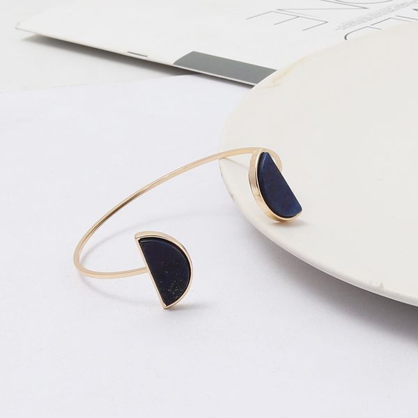 zwpon gold double semicircle natural stone open bangles for women fashion geometric bracelets jewelry wholesale, Black
zwpon gold double semicircle natural stone open bangles for women fashion geometric bracelets jewelry wholesale, Black
