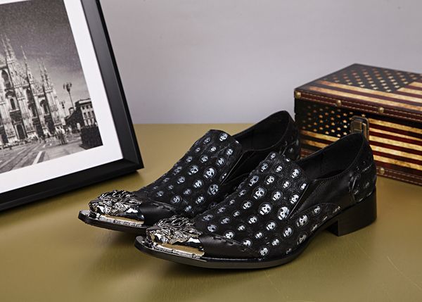 nightclub party pointed toe sliver metal skull suede genuine leather loafers men casual oxfords shoe men's flats dress shoes, Black
nightclub party pointed toe sliver metal skull suede genuine leather loafers men casual oxfords shoe men's flats dress shoes, Black