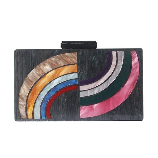 black acrylic clutch bag women wedding clutch purse and handbag colorful stripe pattern shoulder bags for women
black acrylic clutch bag women wedding clutch purse and handbag colorful stripe pattern shoulder bags for women