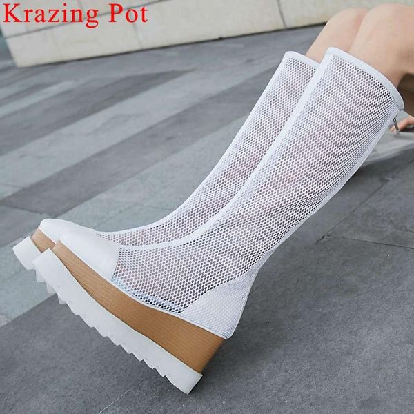 krazing pot large size breathable air mesh wedges high heels summer boots square toe cow leather handsome thigh high boots l88, Black
krazing pot large size breathable air mesh wedges high heels summer boots square toe cow leather handsome thigh high boots l88, Black