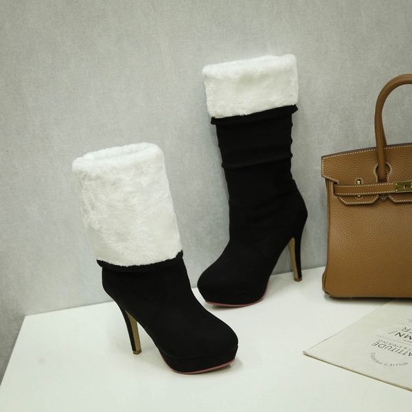 kickway fashion high heels long boots women flock round ladies knee high boots shoes woman winter faux suede black red
kickway fashion high heels long boots women flock round ladies knee high boots shoes woman winter faux suede black red