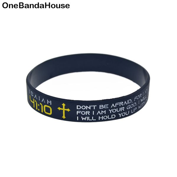 100pcs isaiah 41:10 do not be afraid silicone rubber bracelet size for promotion gifts, Black
100pcs isaiah 41:10 do not be afraid silicone rubber bracelet size for promotion gifts, Black