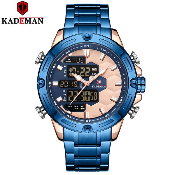 kademan mens sports watch steel strap led dual display watches unique design fashion quartz waterproof wristwatch, Slivery;brown
kademan mens sports watch steel strap led dual display watches unique design fashion quartz waterproof wristwatch, Slivery;brown