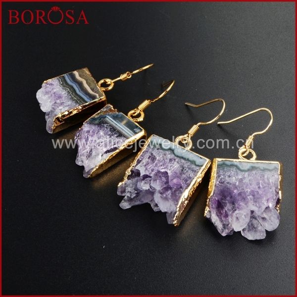 borosa drusy dangle earrings for women gold color natural raw purple crystal druzy slice natural a-methyst drop earrings wx014 c18122801, Golden
borosa drusy dangle earrings for women gold color natural raw purple crystal druzy slice natural a-methyst drop earrings wx014 c18122801, Golden