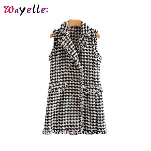 houndstooth long vest coat women winter classic sleeveless tassels pockets coats women tide plaid tweed vest outerwear female, Black;white
houndstooth long vest coat women winter classic sleeveless tassels pockets coats women tide plaid tweed vest outerwear female, Black;white