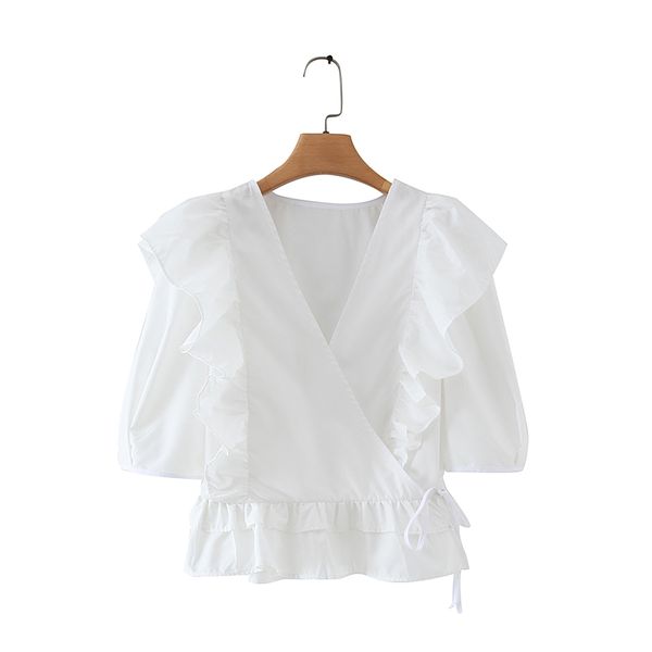 2020 women elegant corss v neck puff sleeve cascading ruffles white blouse ladies hem ruffles chic shirts femininas ls6409
2020 women elegant corss v neck puff sleeve cascading ruffles white blouse ladies hem ruffles chic shirts femininas ls6409