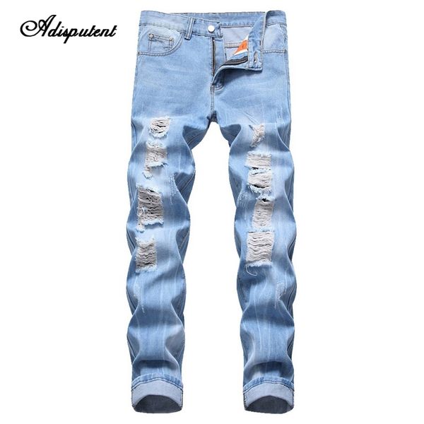 adisputent fashion men jeans straight retro denim pants ripped vintage slim trousers stretch skinny pants pantalons femme, Blue
adisputent fashion men jeans straight retro denim pants ripped vintage slim trousers stretch skinny pants pantalons femme, Blue