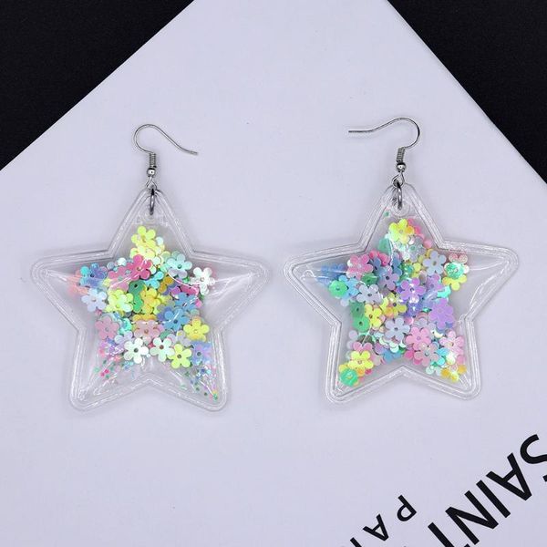 creative bling star transparent dangle drop earrings romantic harajuku quicksand earrings for woman girl sweet party jewelry, Silver
creative bling star transparent dangle drop earrings romantic harajuku quicksand earrings for woman girl sweet party jewelry, Silver