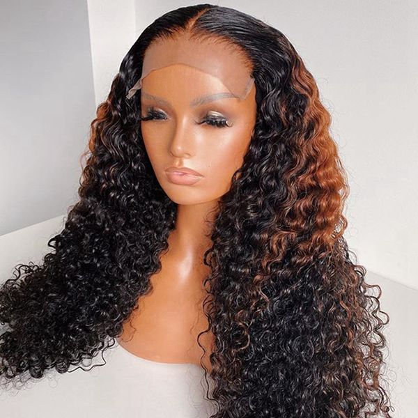 360 lace frontal brazilian kinky curly 180 density human hair lace front wigs with ombre highlight blonde full lace heavy curly wigs, Black
360 lace frontal brazilian kinky curly 180 density human hair lace front wigs with ombre highlight blonde full lace heavy curly wigs, Black