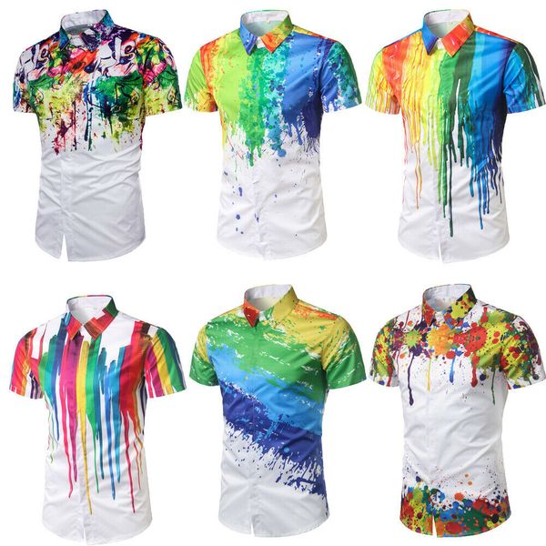 summer 2019 new mens beach shirt colorful tattoo graffiti printing lapel plus-size short sleeve shirt hip hop casual, White;black
summer 2019 new mens beach shirt colorful tattoo graffiti printing lapel plus-size short sleeve shirt hip hop casual, White;black